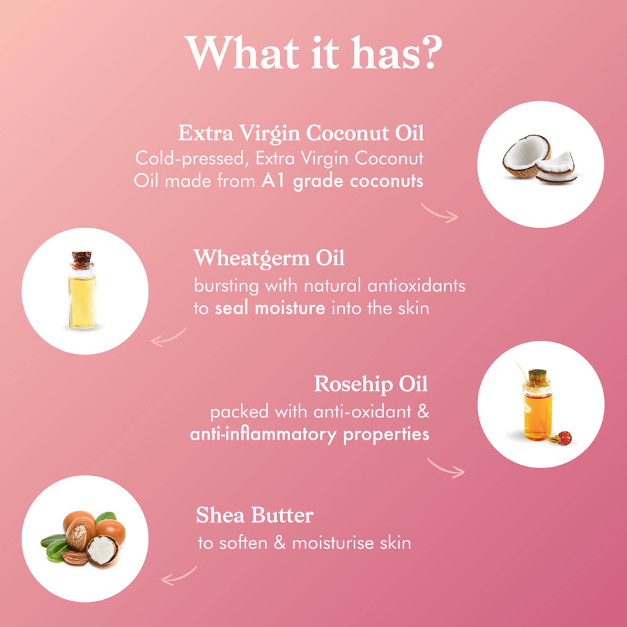 natural ingredients of coco soul baby massage oil