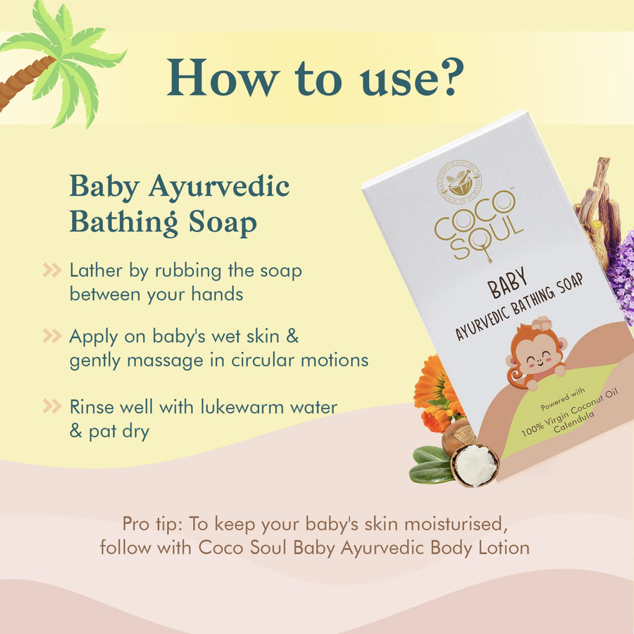 Baby Ayurvedic Bathing Soap 75g + 75g | From the makers of Parachute Advansed | 150gm (Pack of 2)