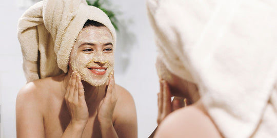 Woman Exfoliating Her Face