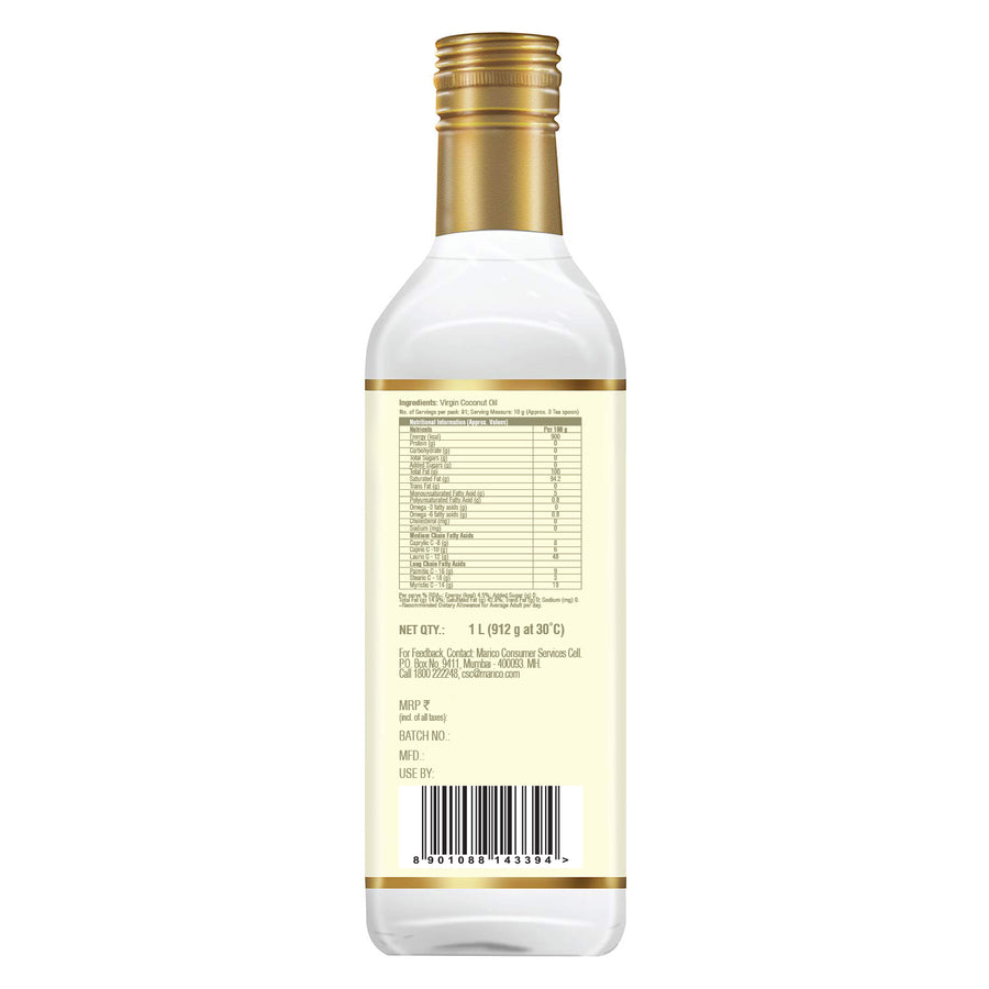 Cold Pressed Natural Virgin Coconut Oil | From the makers of Parachute | 1250 ml