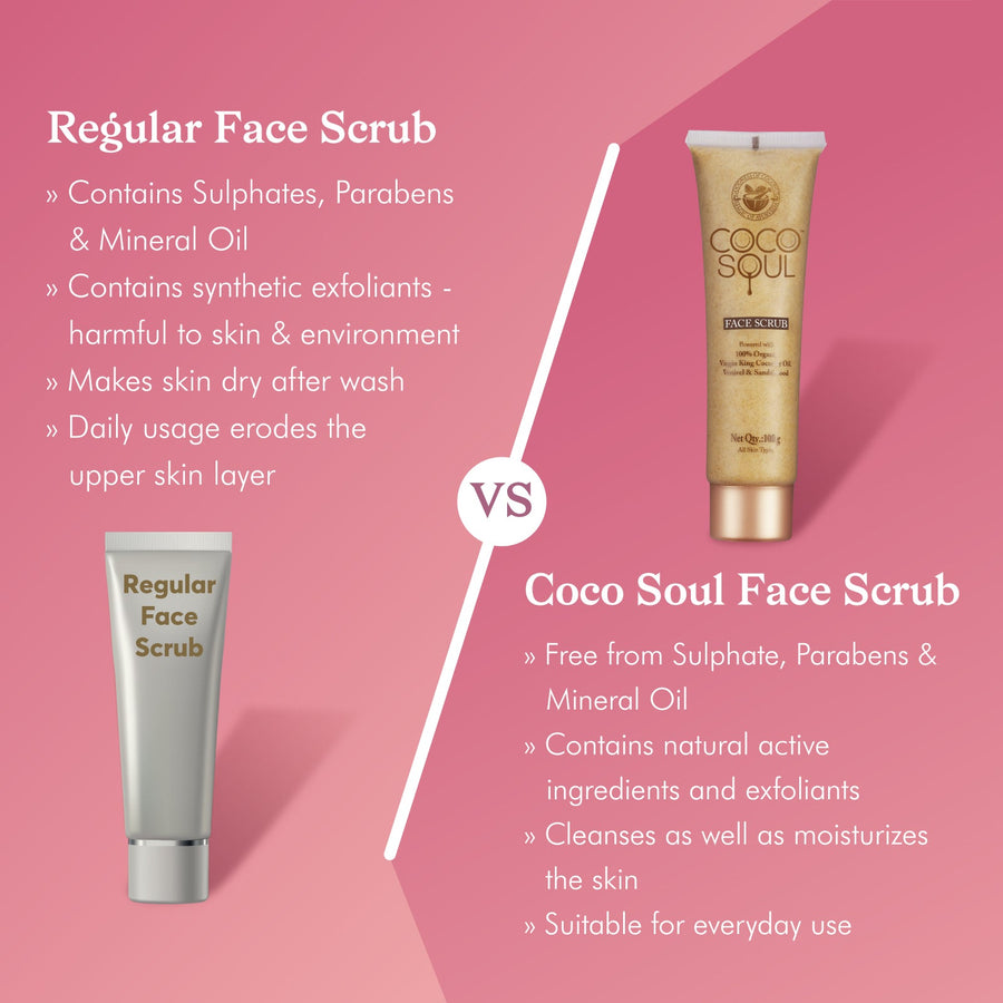 regular vs natural face scrub